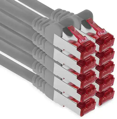 Cat6-Kabel 1aTTack.de 1aTTack 87568 0,5m, 10 Stück, grau