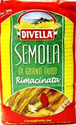 Hartweizengrieß Divella, Semola di Grano Duro Rimacinata, 6 x 1 kg