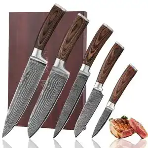 Wakoli-Damastmesser-Set Wakoli 5er Damastmesser-Set
