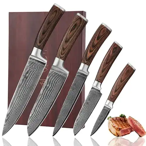 Wakoli-Damastmesser-Set Wakoli 5er Damastmesser-Set