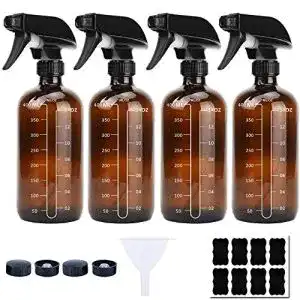 Glassprühflaschen SUXNOS Braunglas Sprühflasche 4PCS 500ML