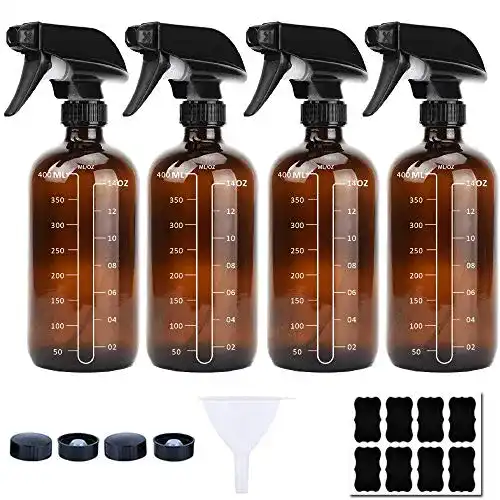 Glassprühflaschen SUXNOS Braunglas Sprühflasche 4PCS 500ML