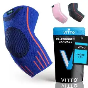 Ellenbogenbandage VITTO – Kompressionsarm, S, Blau