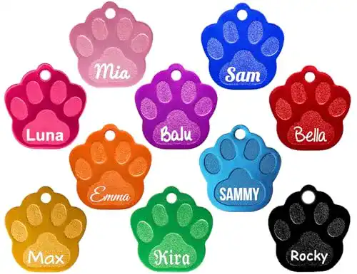Hundemarke Pfote mit beidseitiger Gravur Text+Motiv