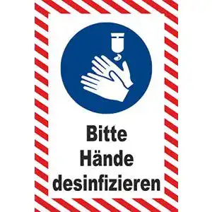 Aufkleber Hände desinfizieren MK-Schilder Aufkleber 15x10cm