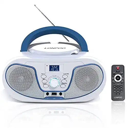 CD-Player mit Fernbedienung LONPOO DAB+ Radio, tragbar