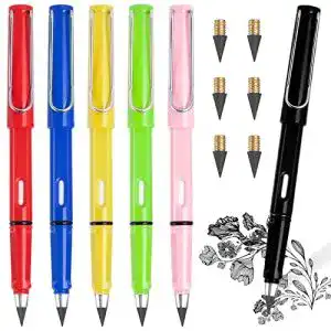 Ewiger Bleistift APOGO, 6 STK Bleistifte mit Radiergummi