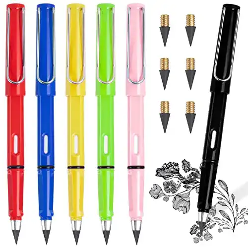Ewiger Bleistift APOGO, 6 STK Bleistifte mit Radiergummi
