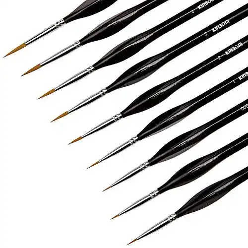 Modellbau-Pinsel KINBOM 9 Stück Feiner Detail Pinsel Set