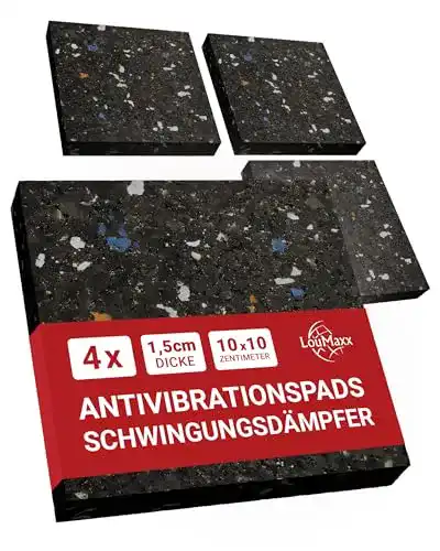 Antivibrationsmatte LouMaxx, 4er Set 10cmx10cm, 1,5 cm dick
