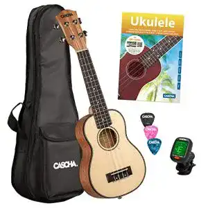 Cascha-Ukulele CASCHA Sopran Ukulele, Massive Fichtendecke, Solid