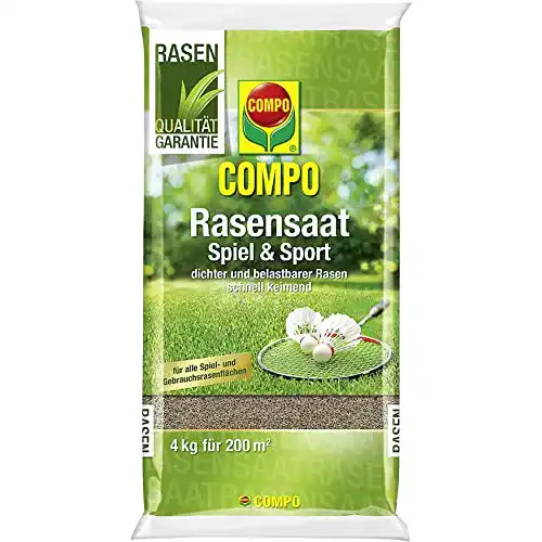 Rasensamen Compo Rasensaat Spiel und Sport, 4 kg, 200 m²