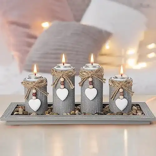 Die beste Adventskranz Holz GoMaihe Kerzenständer Teelichthalter 4 Stück 2026 Test Bestseller Adventskranz Holz GoMaihe Kerzenständer Teelichthalter 4 Stück