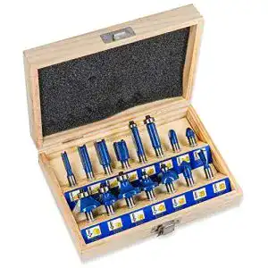 Fräser-Set S&R HM, Schaft 8mm, Holzkoffer, geschmiedet Set 15-tgl.