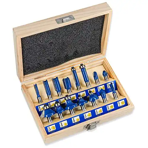 Fräser-Set S&R HM, Schaft 8mm, Holzkoffer, geschmiedet Set 15-tgl.