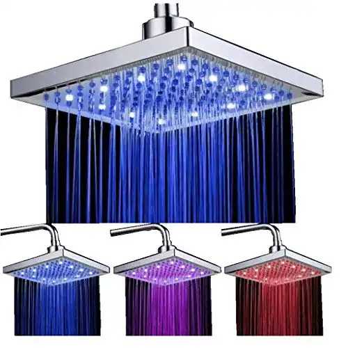 LED-Duschkopf DAXGD LED Duschkopf viereckig 20cm