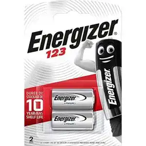 CR123A Energizer CR123 Batterien, Lithium Knopfzelle, 2 Stück
