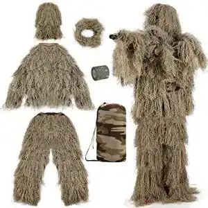 Tarnanzug PELLOR 3D Ghillie ，6 Stück Set Tactics Jagdbekleidung