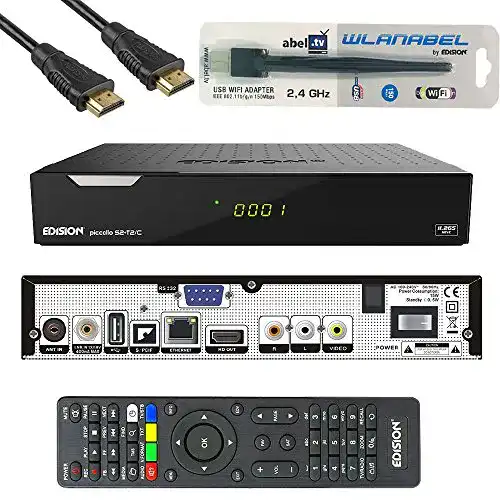 SAT-Receiver Wlanabel Edison Piccollo S2+T2/C Full HD