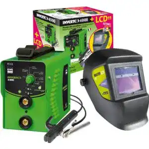 Elektroden-Schweißgerät GYS 160 A, mit LCD-Schweißhelm, grün