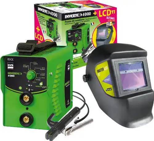 Elektroden-Schweißgerät GYS 160 A, mit LCD-Schweißhelm, grün