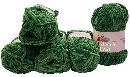 Grüne Wolle Ilkadim 5 x 100 Gramm Himalaya Velvet Micro