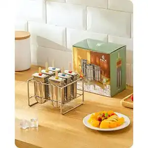 Eis-am-Stiel-Formen Baffect ® Edelstahl Popsicle Form, 6