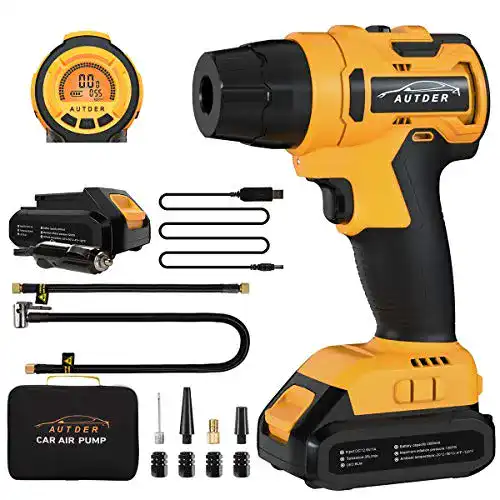 Akku-Kompressor AUTDER Akku Elektrisch Luftpumpe 140 PSI 12V
