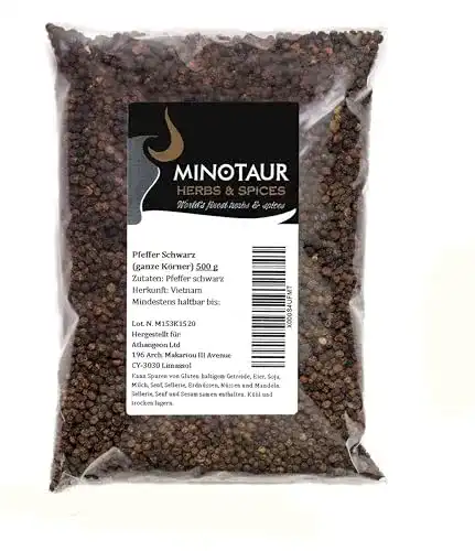 Schwarzer Pfeffer MINOTAUR Spices | Pfeffer schwarz, 2 x 500g