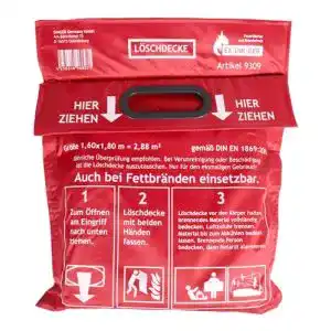 Löschdecke EXDINGER 1,60 x 1,80 m in Tasche zum Aufhängen
