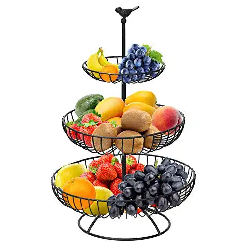 Obstkorb Hossejoy, 3 Stöckig, Schwarz