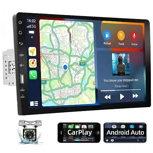 Autoradio Apple-Carplay podofo 1 Din, mit Bluetooth, Mikrofon