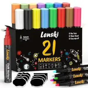 Kreidestifte Lenski für Fenster – 21 für Tafel Abwaschbar 6mm