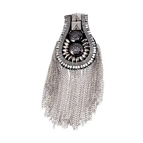 Epaulette Milisten 2Pcs Silber Quaste Schulter Unisex