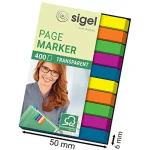 Haftstreifen Sigel HN617 Haftmarker, 400 transparente reißfeste