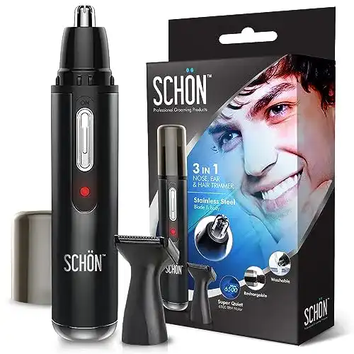 Nasenhaartrimmer SCHON Edelstahl 3-in-1 Wiederaufladbar