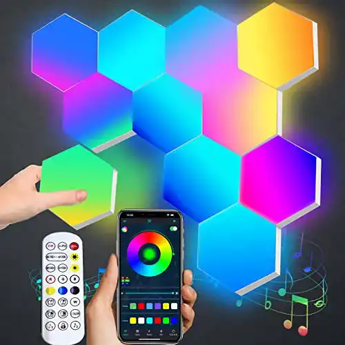 Sechseck-Wandleuchte Amailtom RGB LED Wandleuchte, Smart