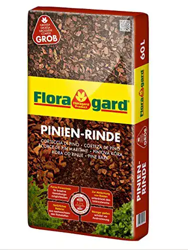 Pinien-Rindenmulch Floragard Mulch Pinienrinde 25-40 mm 60 L