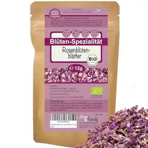 Getrocknete Rosen direct&friendly Premium Bio Rosenblüten Tee