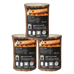 Schwedenfeuer Grillpaul 3er Set Finnenfeuer inkl. Anzünddocht