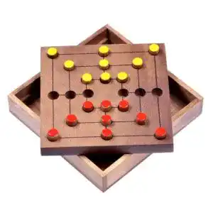 Mühle-Spiel LOGOPLAY Mühle Gr. L Strategiespiel aus Holz