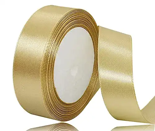 Schleifenband AHOMAME Satinband Gold 25mm, 22 Meters Deko