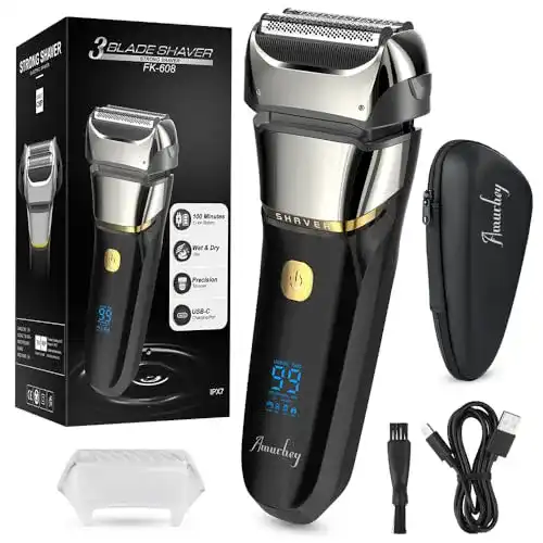USB-Rasierer Amurhey Rasierer Herren Elektrischer mit 3 Flexiblen