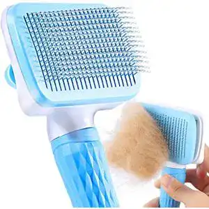 Tierhaarbürste ACE2ACE Haustierbürste mit einem Knopf, Blau