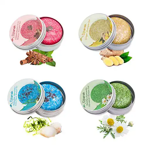 Festes Shampoo Djtanak Haar Shampoo Bar 4 Packungen