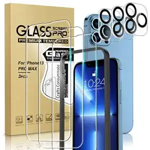 iPhone-13-Pro-Max-Panzerglas Yastouay 3+3 Stück, Schutzfolie