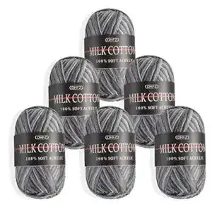 Acrylwolle HellDoler Wolle zum Häkeln, 6 Stück 50g Wolle Set
