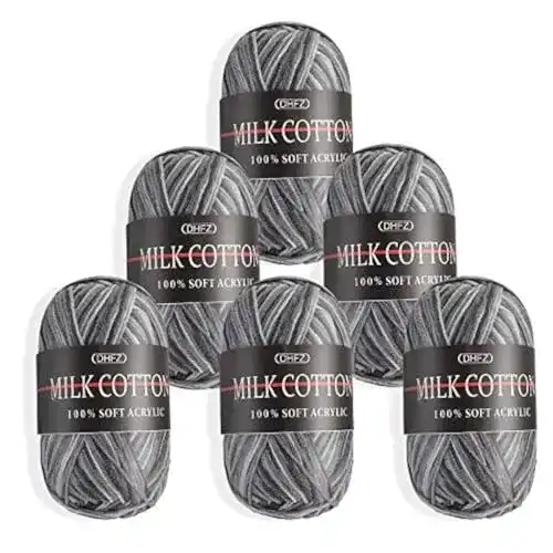 Acrylwolle HellDoler Wolle zum Häkeln, 6 Stück 50g Wolle Set