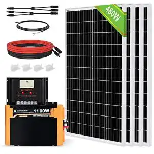 Solarpanel ECO-WORTHY 2 kW·h Solarmodul System Wechselrichter