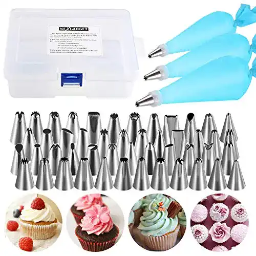 Silikon-Spritzbeutel NEXGADGET Spritztüllen Set, Edelstahldüsen